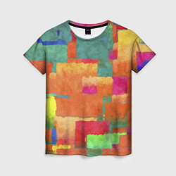 Женская футболка Красочная абстрактная композиция Мазки краски
