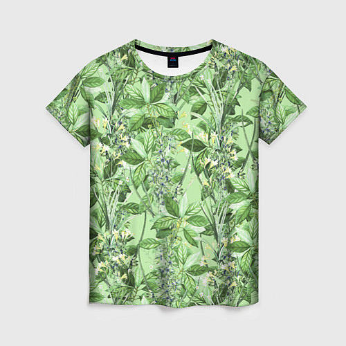Женская футболка Цветы Синеголовники / 3D-принт – фото 1