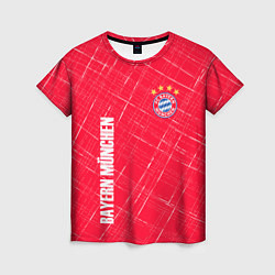Женская футболка Bayern munchen Абстрактно выцарапанный фон