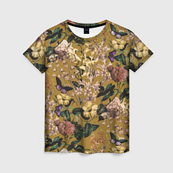 Женская футболка Цветы Астры и Гибискусы