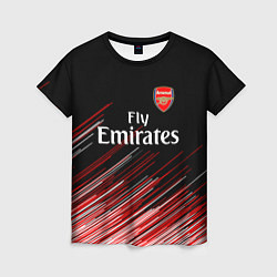 Футболка женская Arsenal полосы, цвет: 3D-принт