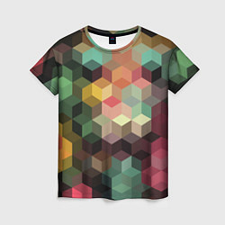 Женская футболка Разноцветный геометрический узор 3D