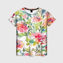 Женская футболка Floral pattern Watercolour Summer