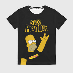 Женская футболка Sex Pistols Гомер Симпсон рокер