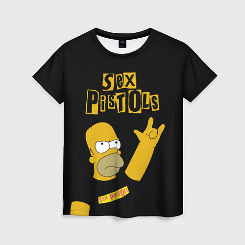 Женская футболка Sex Pistols Гомер Симпсон рокер / 3D-принт – фото 1