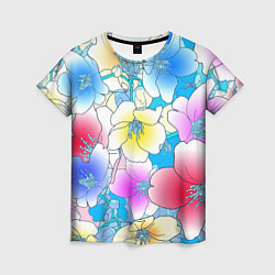 Футболка женская Летний цветочный паттерн Fashion trend 2025, цвет: 3D-принт