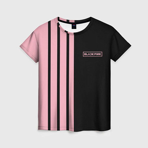 Женская футболка BLACKPINK HALF BLACK-PINK MINI LOGO / 3D-принт – фото 1