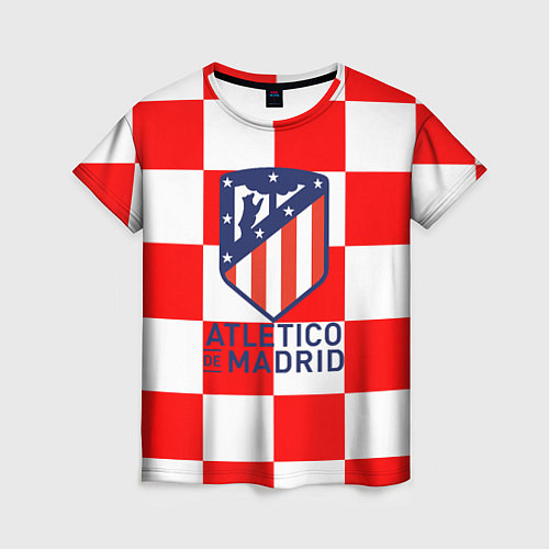 Женская футболка Atletico madrid кубики / 3D-принт – фото 1