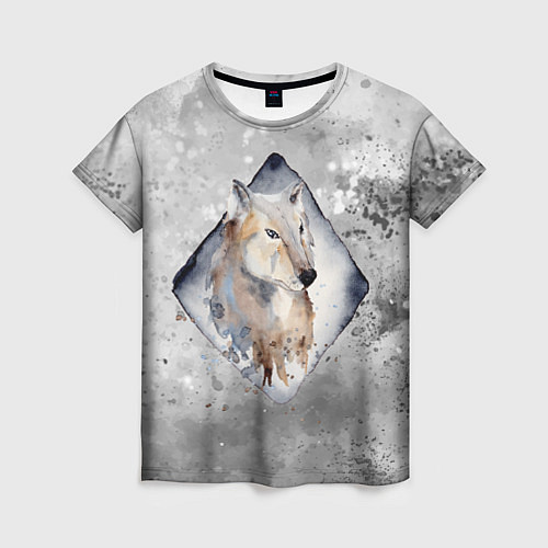 Женская футболка Снежный волк 3D / 3D-принт – фото 1