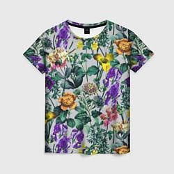 Женская футболка Цветы Летний Орнамент