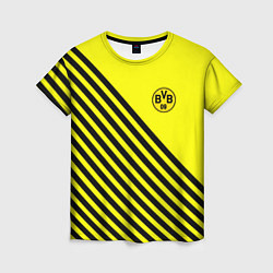 Женская футболка Borussia черные полосы