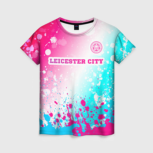 Женская футболка Leicester City Neon Gradient / 3D-принт – фото 1