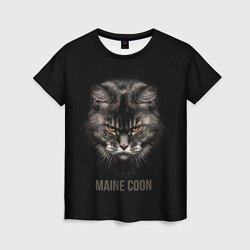 Женская футболка Maine coon - кот / 3D-принт – фото 1
