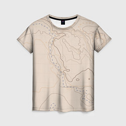 Женская футболка Песчаная Топографическая Карта