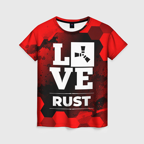 Женская футболка Rust Love Классика / 3D-принт – фото 1
