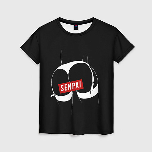 Женская футболка Senpai ЧБ / 3D-принт – фото 1