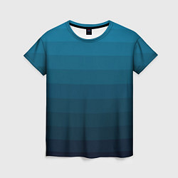 Женская футболка Blue stripes gradient