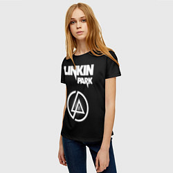 Футболка женская Linkin Park логотип и надпись, цвет: 3D-принт — фото 2