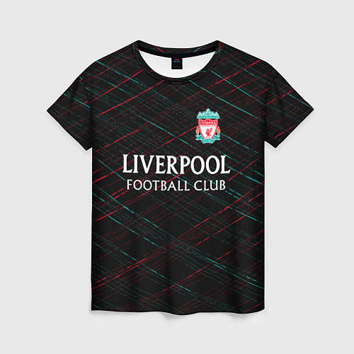 Женская футболка Liverpool ливерпуль чёрточки / 3D-принт – фото 1
