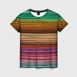 Женская футболка Multicolored thin stripes Разноцветные полосы