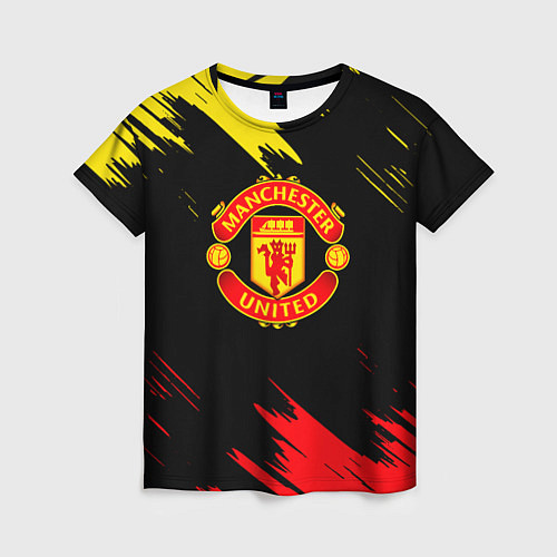 Женская футболка Manchester united Texture / 3D-принт – фото 1
