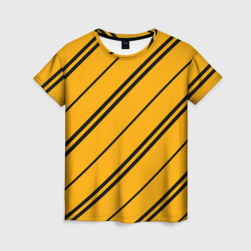 Женская футболка Полосы желтые черные / 3D-принт – фото 1