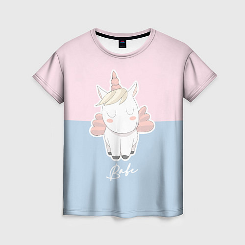 Женская футболка Малыш Единорог / 3D-принт – фото 1