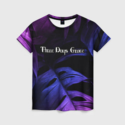 Футболка женская Three Days Grace Neon Monstera, цвет: 3D-принт