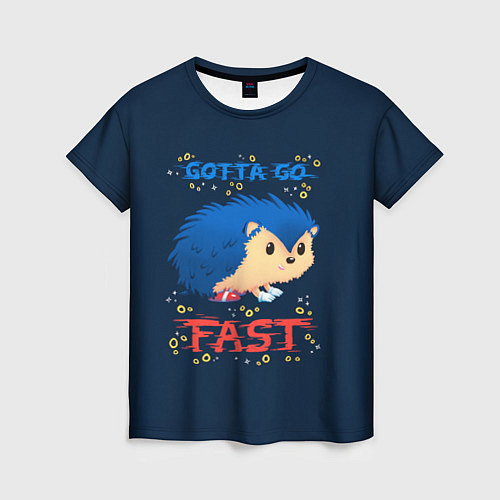 Женская футболка Little Sonic gotta go fast / 3D-принт – фото 1