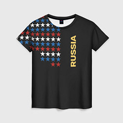 Женская футболка Russia - Россия звёзды