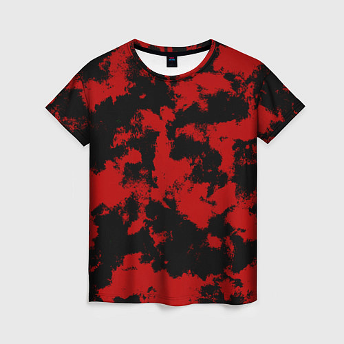 Женская футболка Черно-красная абстракция / 3D-принт – фото 1