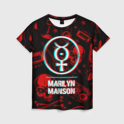 Футболка женская Marilyn Manson Rock Glitch, цвет: 3D-принт