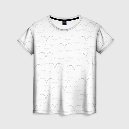 Женская футболка Белые чайкив полете / 3D-принт – фото 1