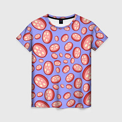 Женская футболка Колбасный дождь
