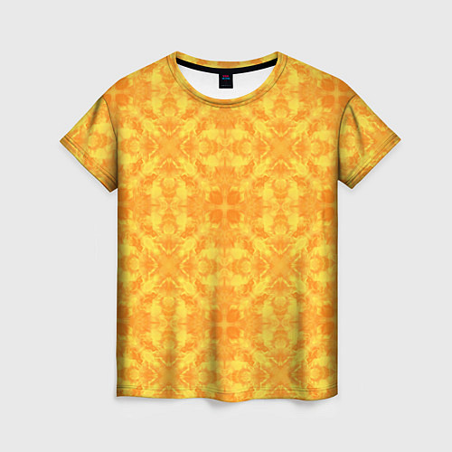 Женская футболка Желтый абстрактный летний орнамент / 3D-принт – фото 1