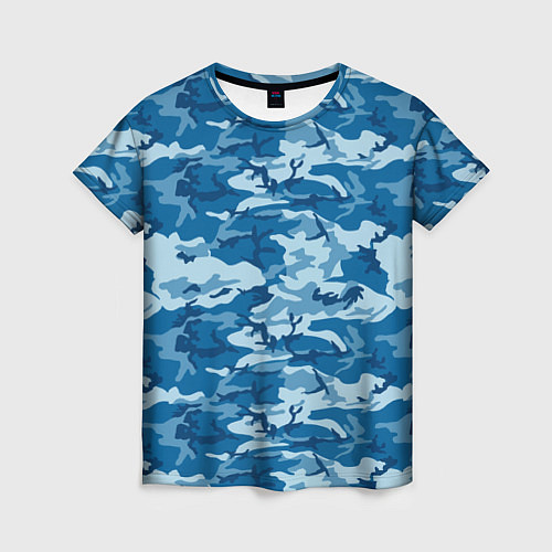 Женская футболка Камуфляж морской / 3D-принт – фото 1