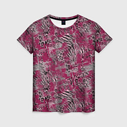 Женская футболка Тигровый-леопардовый гранж