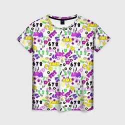 Женская футболка Разноцветные цифры и алфавит school