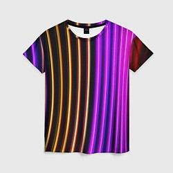 Женская футболка Неоновые линейные фонари - Фиолетовый
