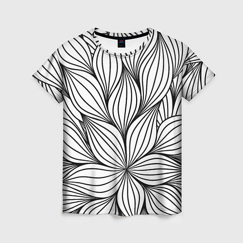Женская футболка Бесконечные Белые Листья / 3D-принт – фото 1