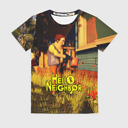 Футболка женская Hello Neighbor Привет сосед Сосед поливает, цвет: 3D-принт