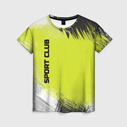 Женская футболка Sports club gray green pattern
