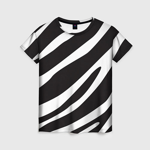 Женская футболка Анималистичный рисунок зебра / 3D-принт – фото 1