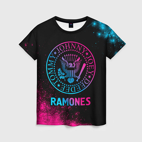 Женская футболка Ramones Neon Gradient / 3D-принт – фото 1