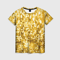 Женская футболка Абстрактное множество золотых огней - Яркожёлтый