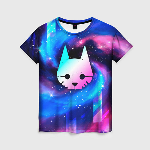 Женская футболка Stray Неоновый Космос / 3D-принт – фото 1