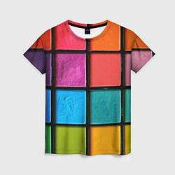 Женская футболка Абстрактный набор красок-паттернов