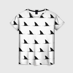 Женская футболка Плавники акул - паттерн