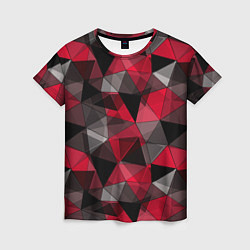 Женская футболка Красно-серый геометрический