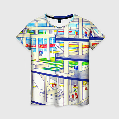 Женская футболка Счастливый город / 3D-принт – фото 1